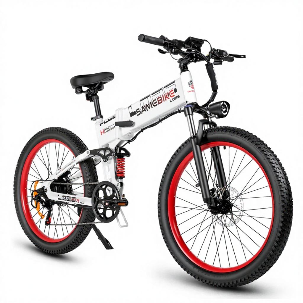 Mountain bike elettrica da 26 pollici 48 V, pneumatici larghi, pieghevole