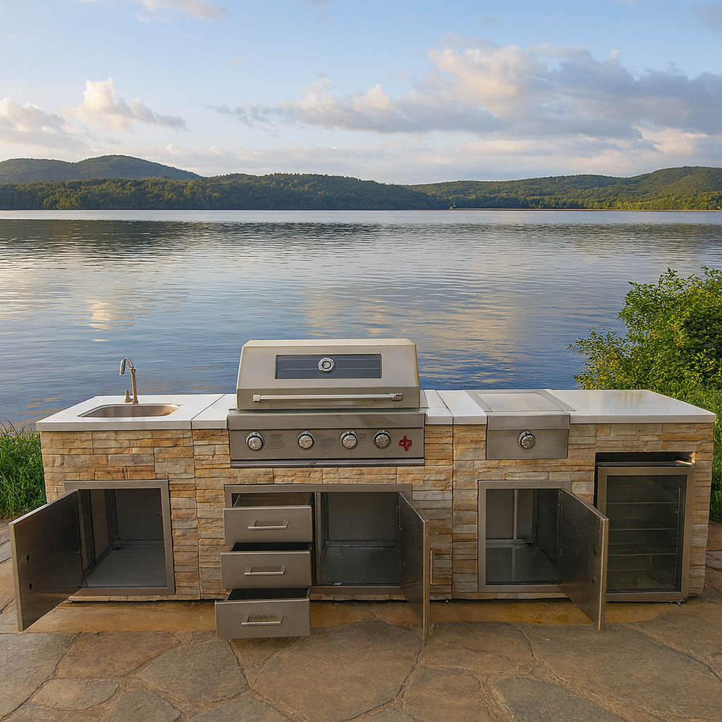 Cucina con BBQ per esterno