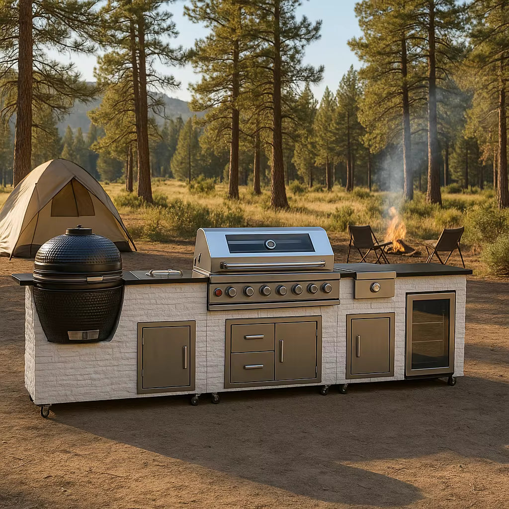 Cucina con BBQ per esterno