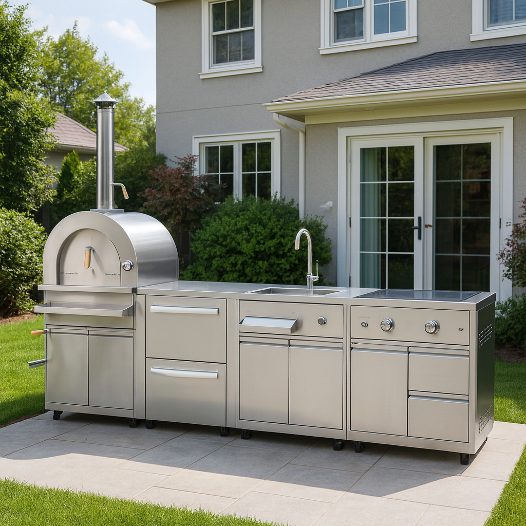 Cucina per esterno in acciaio inox