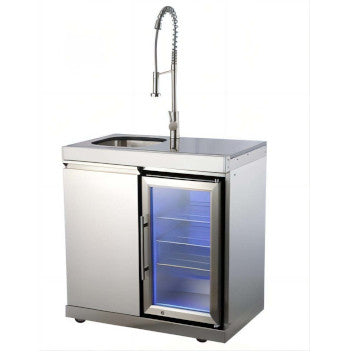 Lavello con frigorifero e anta