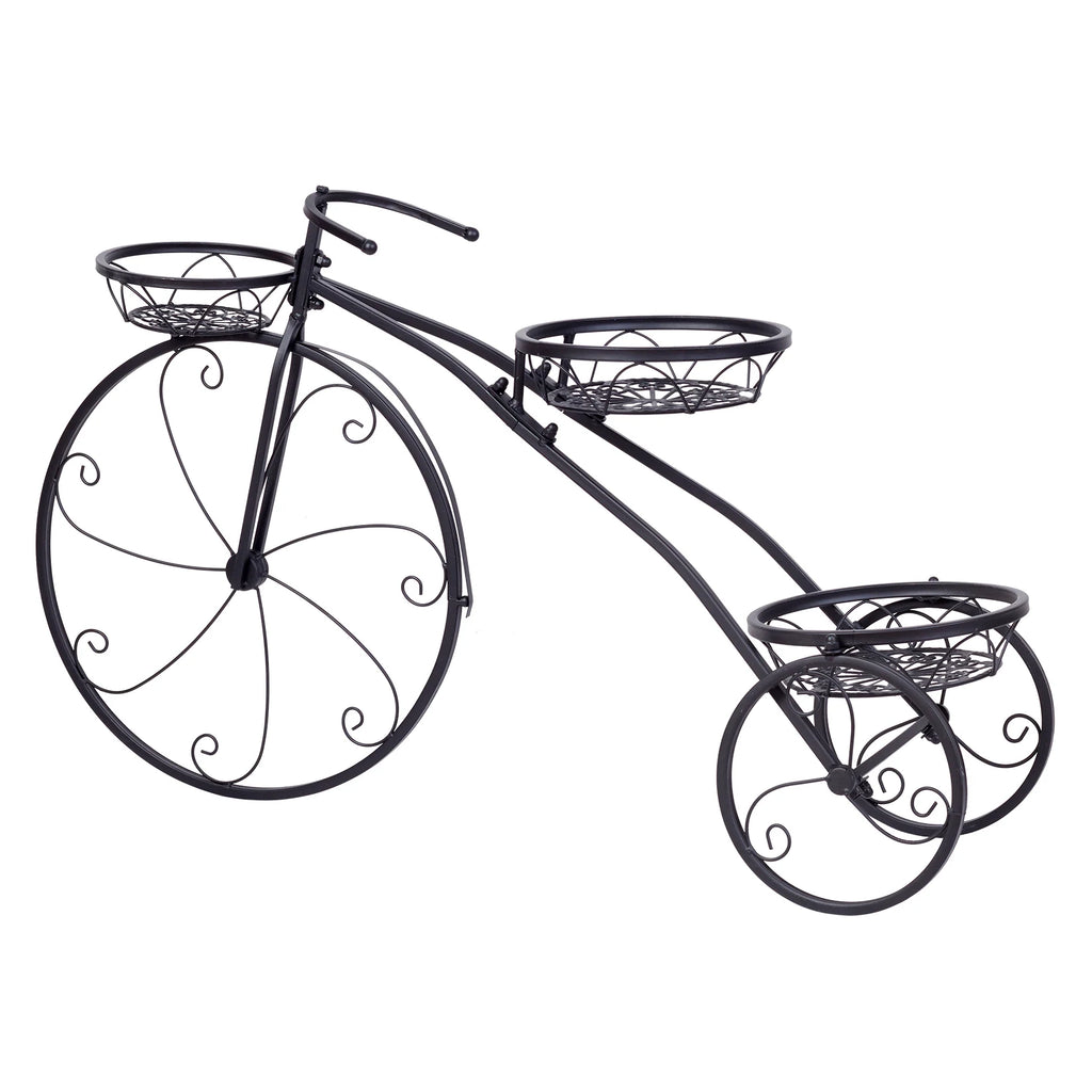 Espositore per vasi di fiori a 3 livelli a forma di bicicletta