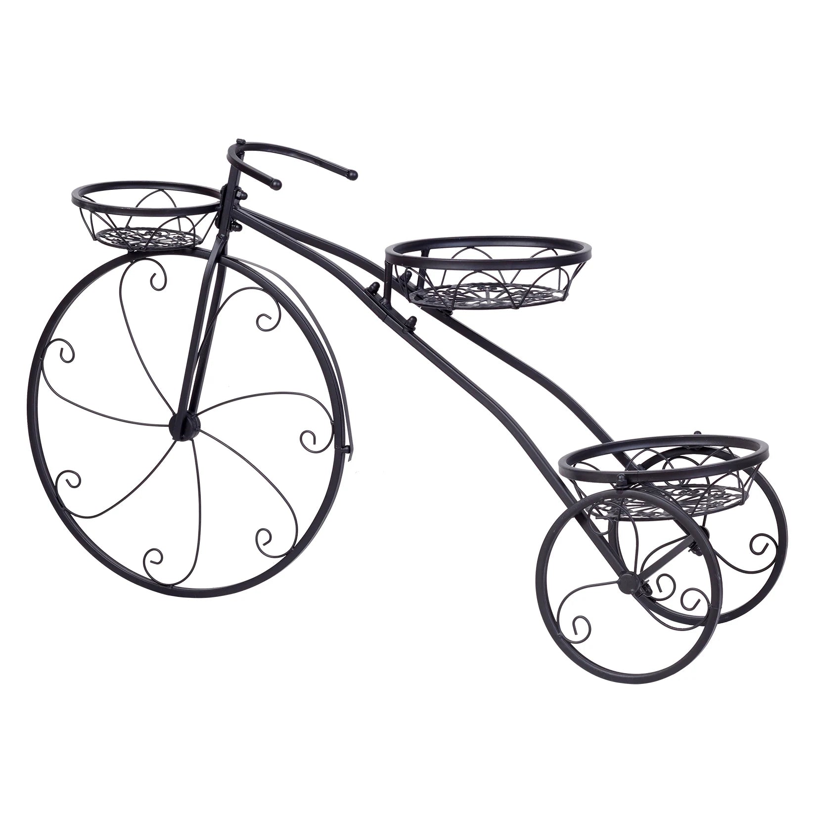 Espositore per vasi di fiori a 3 livelli a forma di bicicletta