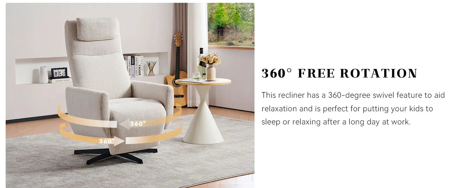 Poltrona reclinabile girevole a 360°