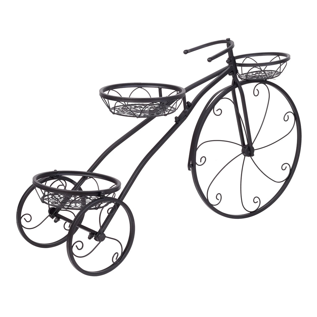 Espositore per vasi di fiori a 3 livelli a forma di bicicletta