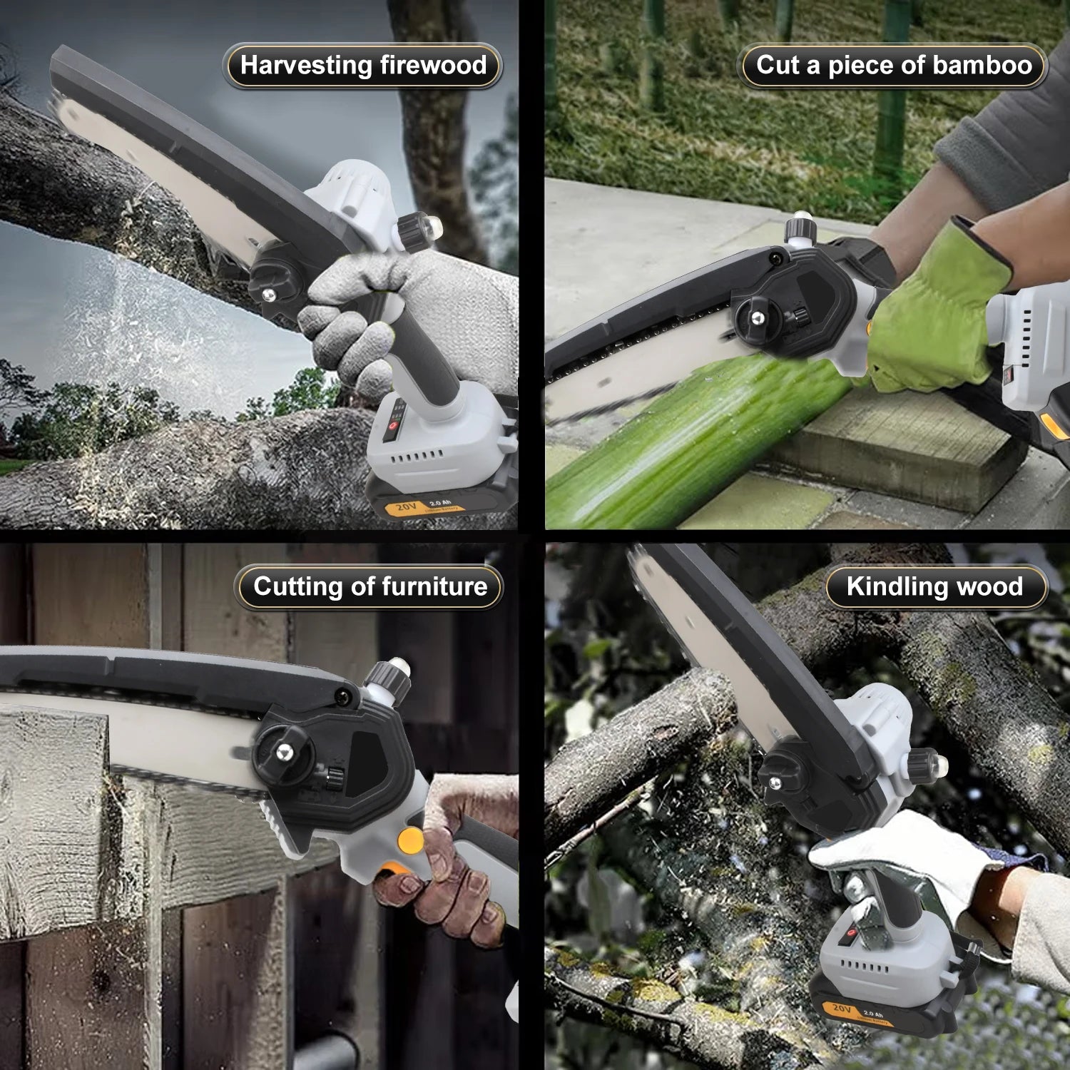 Mini motosega elettrica senza spazzole fai da te con batteria al litio da 20V