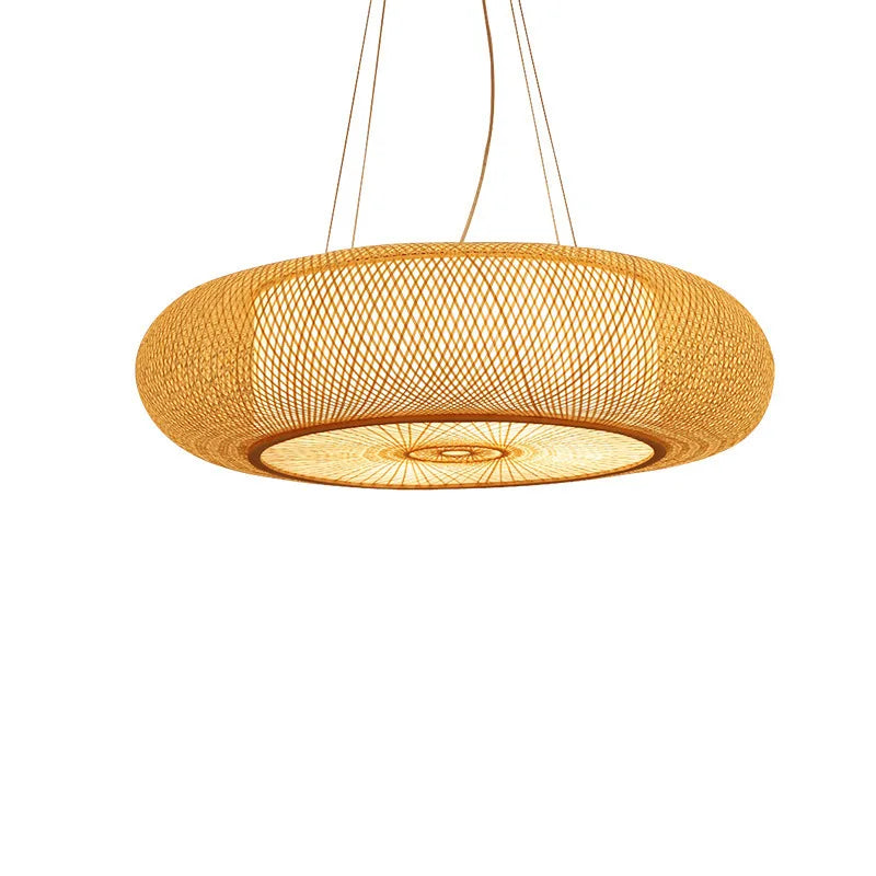 Lampadari retrò in rattan naturale Bambù
