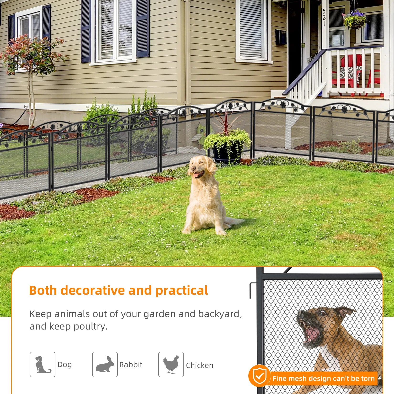 Recinzione da giardino in metallo resistente