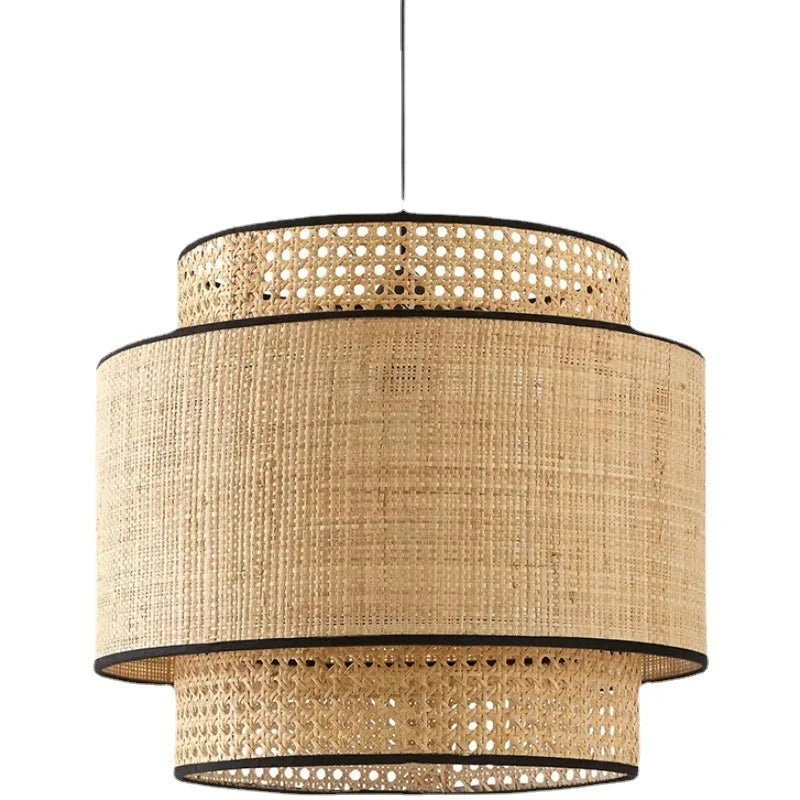 Lampadario a sospensione in bambù naturale fatto a mano
