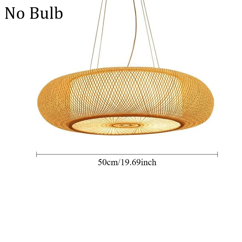 Lampadari retrò in rattan naturale Bambù