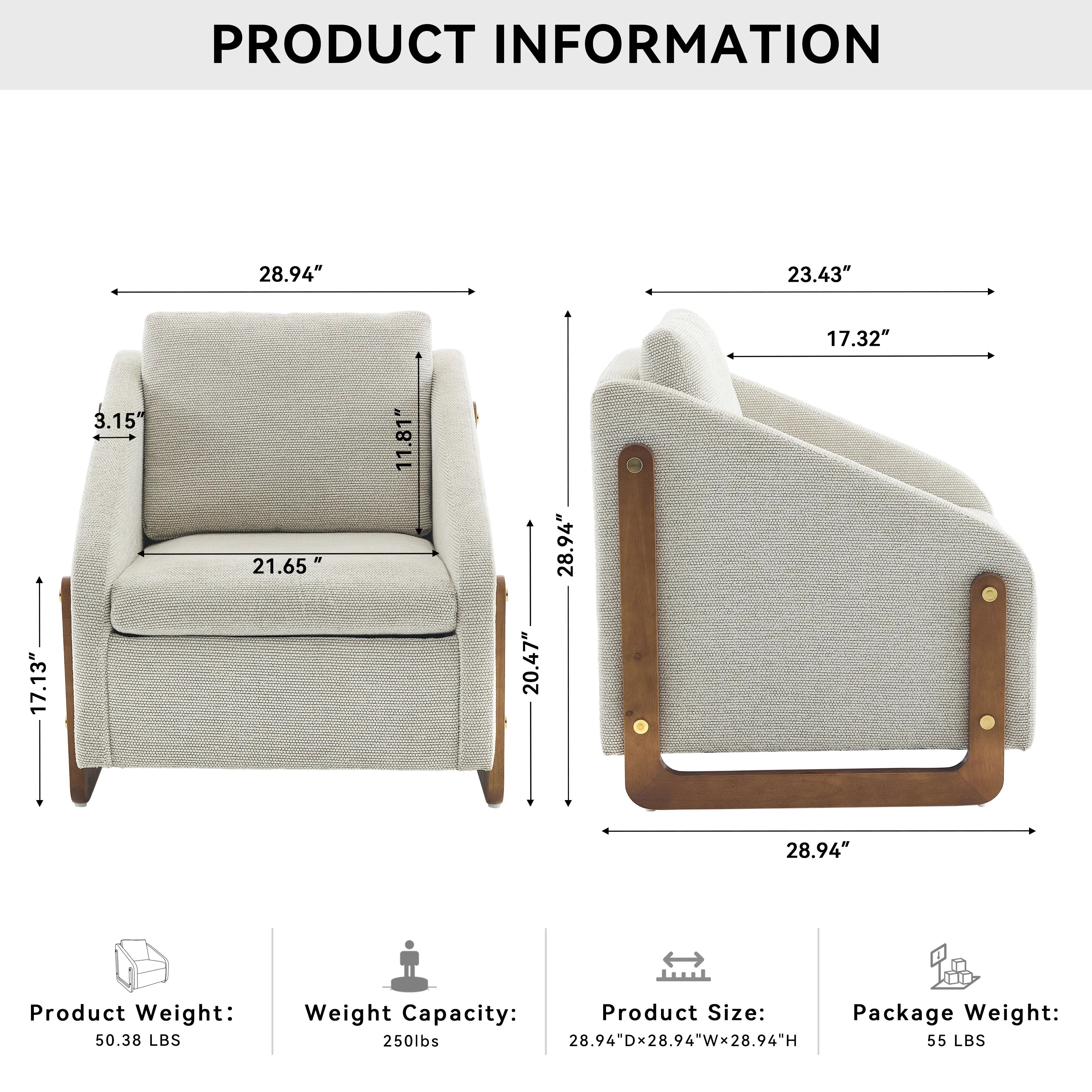 Poltrona in tessuto di ciniglia trapuntato con struttura laterale in legno