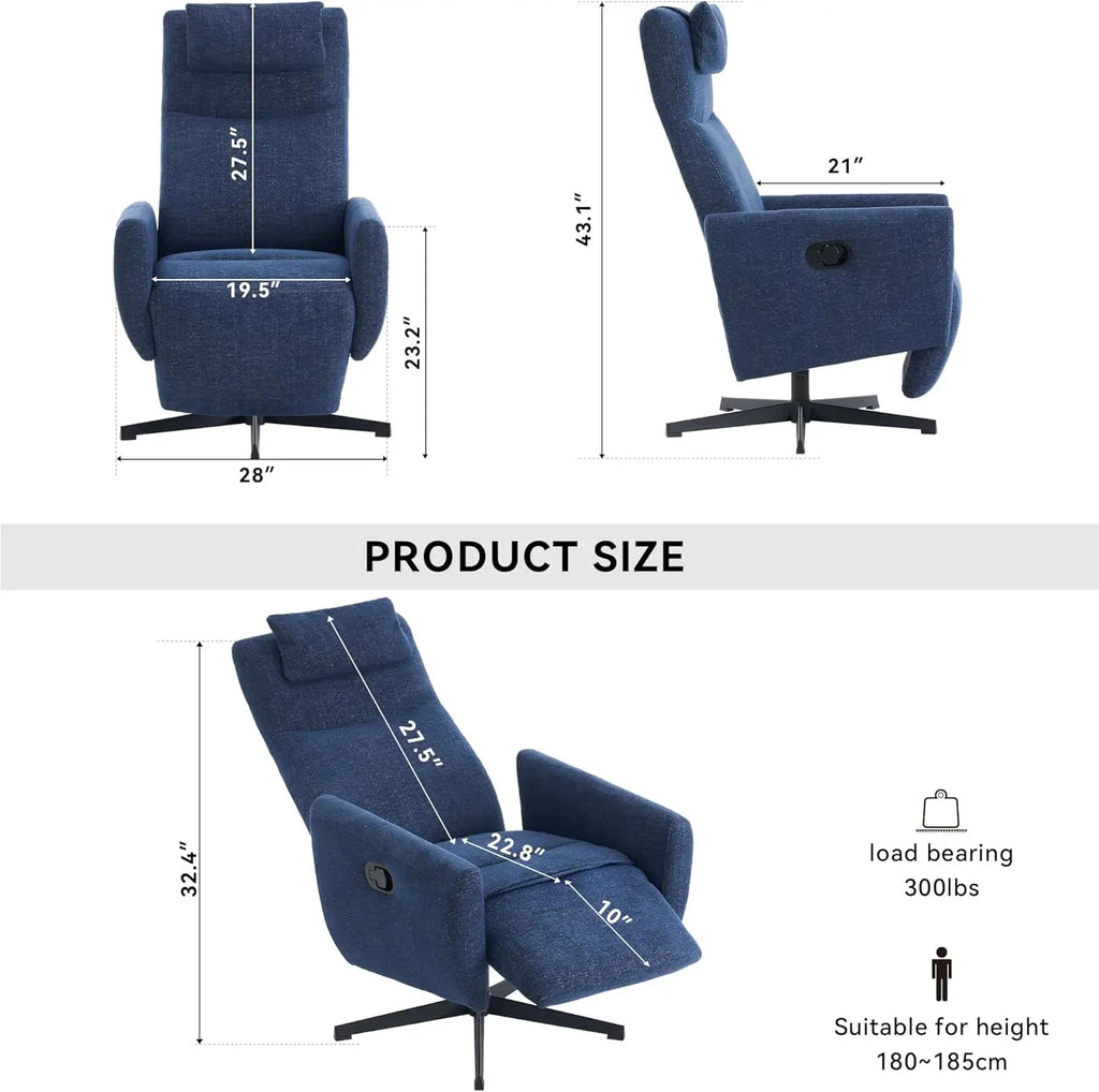 Poltrona reclinabile girevole a 360°