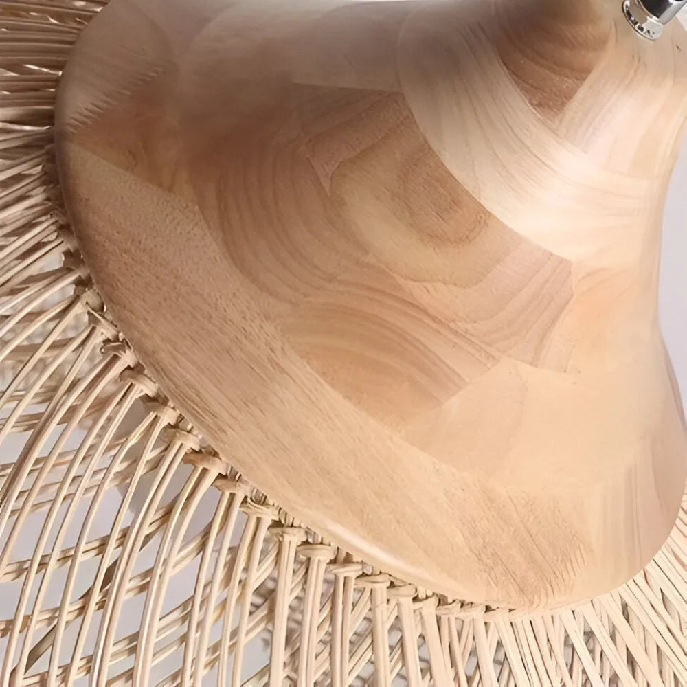 Lampadari a sospensione retrò in bambù intrecciato a mano, lampade a sospensione Wabi Sabi.