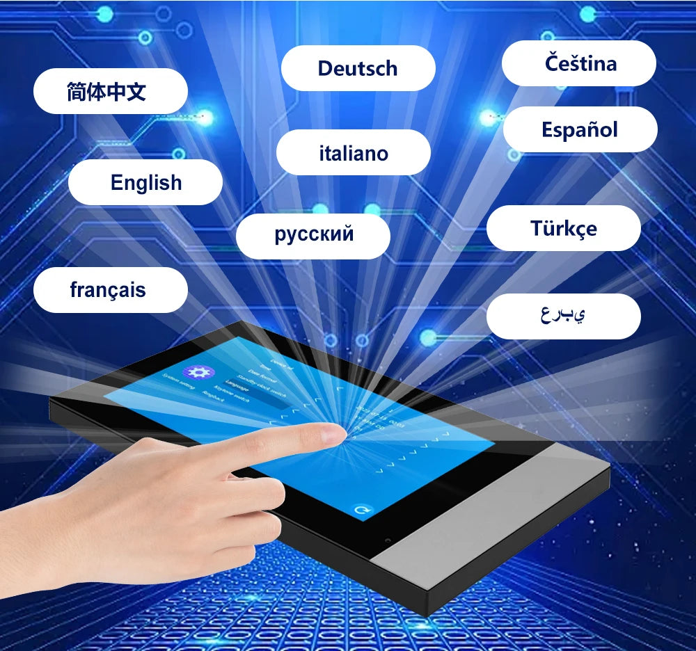 Videocitofono Tuya Smart Home con schermo da 7 pollici e 4 fili.