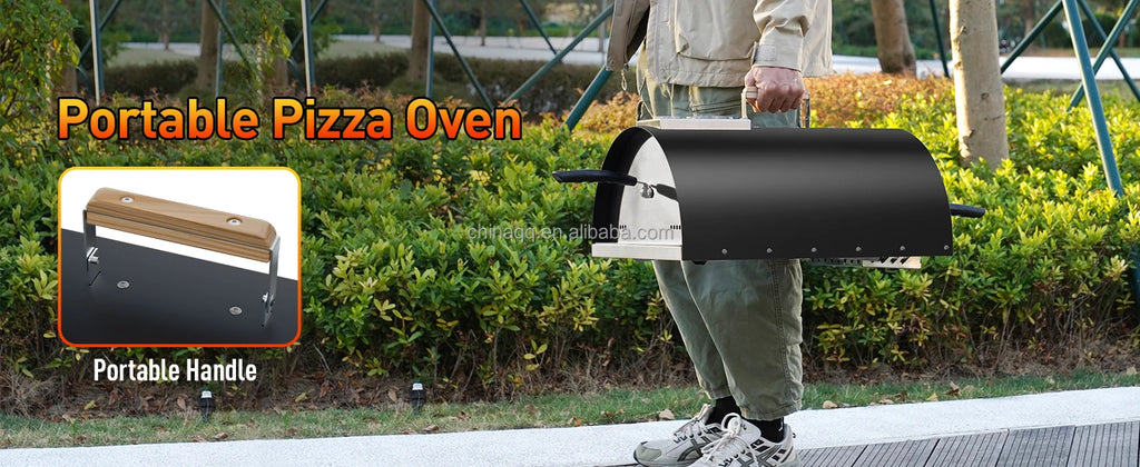 Forno per pizza da esterno in ferro a legna e gas portatile