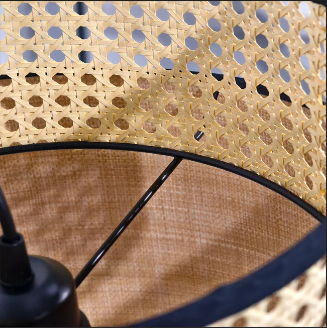 Lampadario a sospensione in bambù naturale fatto a mano