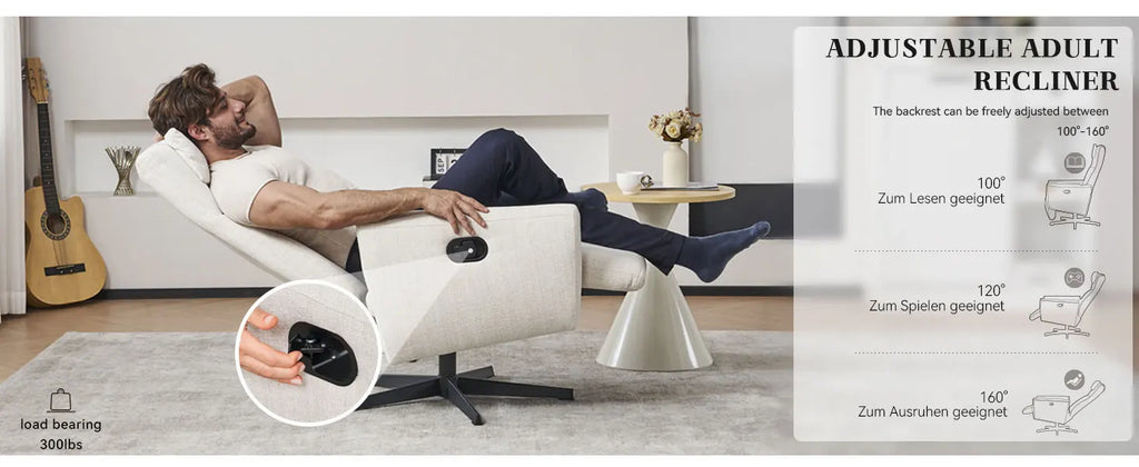 Poltrona reclinabile girevole a 360°