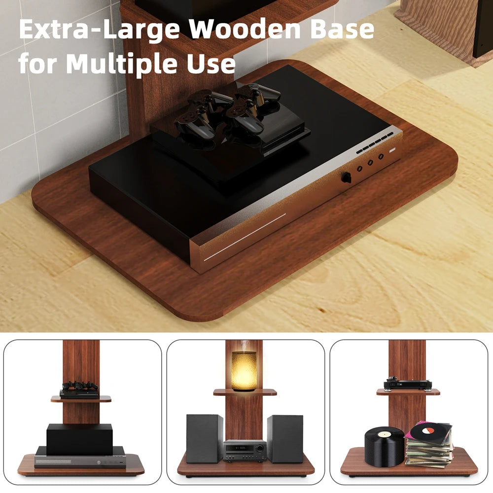 Meuble TV en bois sur pied, support TV universel pour téléviseurs de 32 à 65 pouces