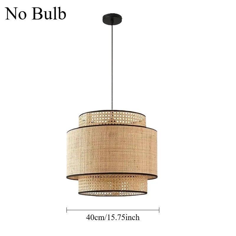 Lampadario a sospensione in bambù naturale fatto a mano